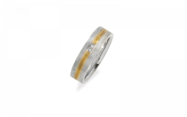 18ct two tone wedding mens ring