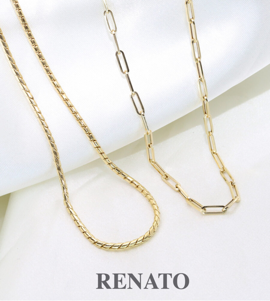 Gold chain Paperclip design & Omega chains